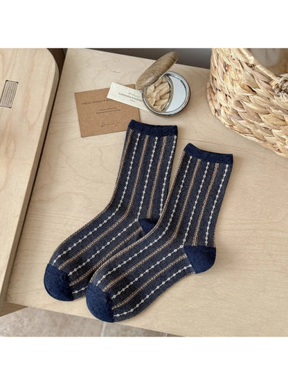 Rufia - Narrow Stripe Contrast Crew Socks