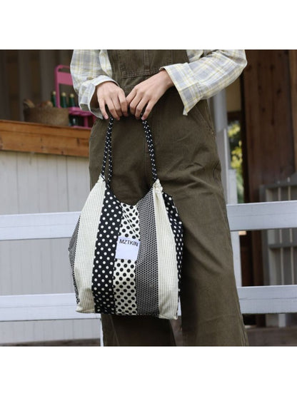 Cosbai - Boho Color-Block Fabric Crossbody Bag