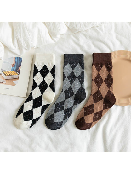 Rufia - Classic Argyle Rhythm Crew Socks