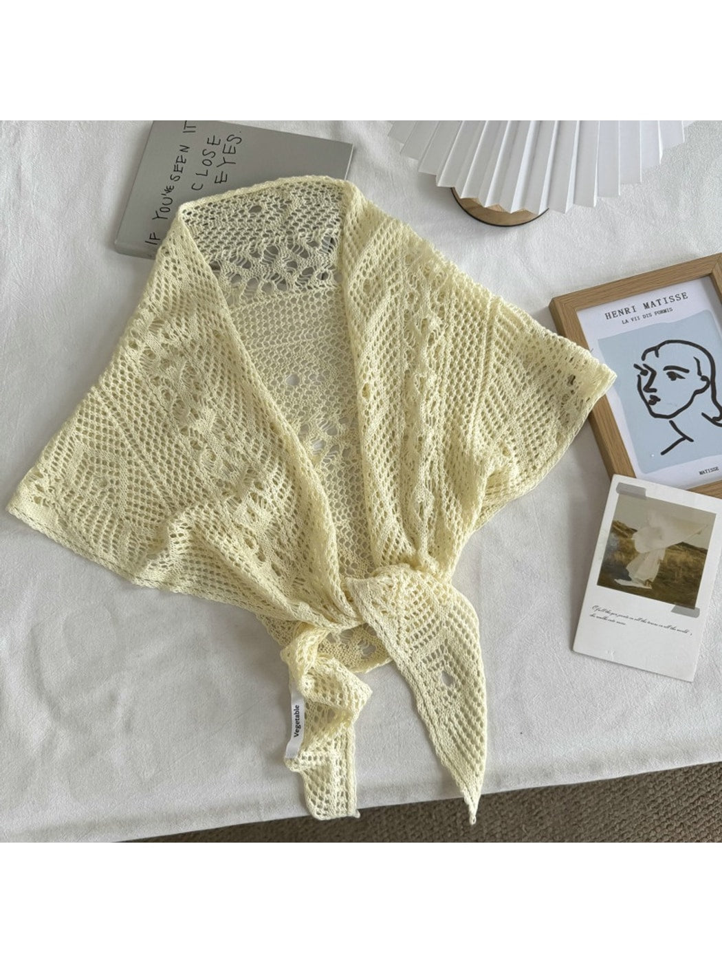 Scarvii - Casual Openwork Knit Triangle Bandana