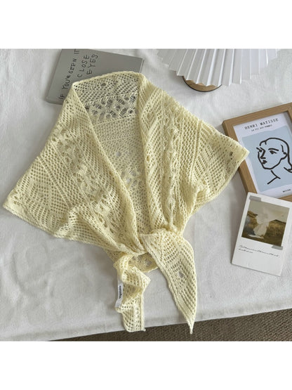 Scarvii - Casual Openwork Knit Triangle Bandana
