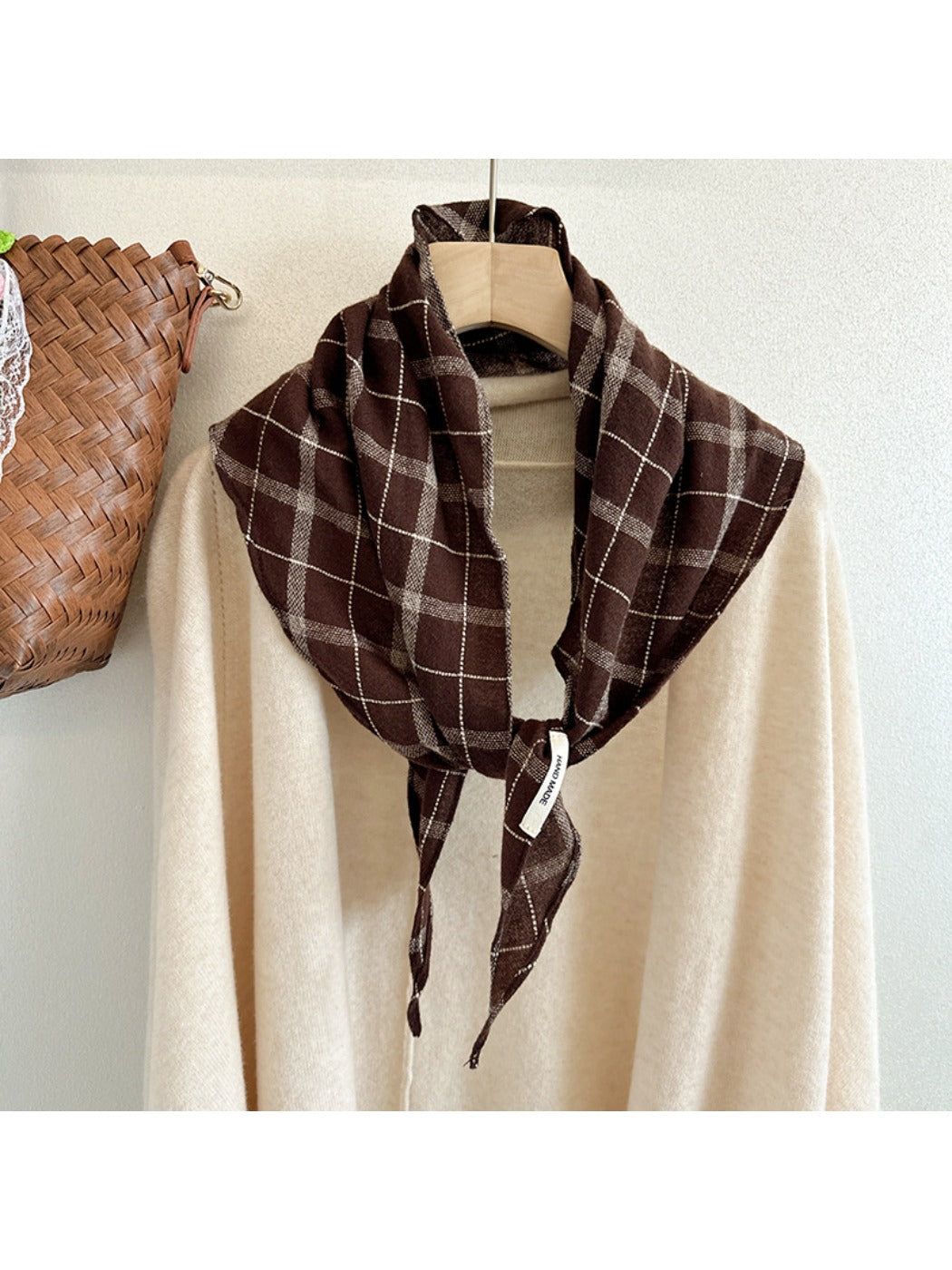 Scarvii - Plaid Pattern Diamond Shaped Winter Scarf
