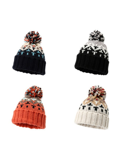 Haila - Colorful Pom Pom Knitted Beanie