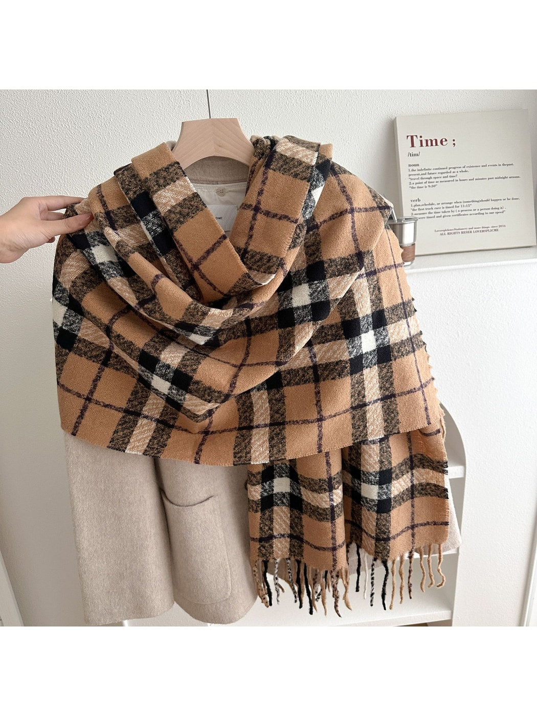 Scarvii - Double-Sided Plaid Fringed Winter Scarf