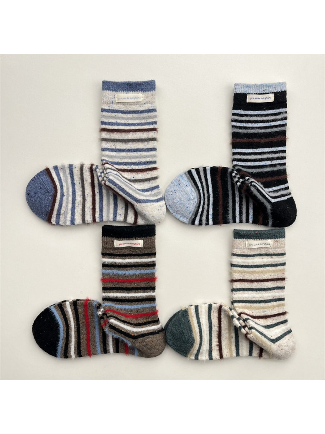 Rufia - Soft Look Retro Stripe Casual Crew Socks product image 2