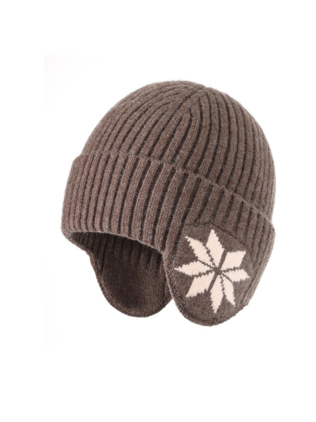 Haila - Ribbed Round Crown Ear Coverage Knit Beanie