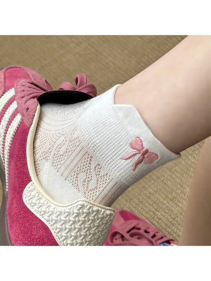 Rufia - Bow Pattern Lightweight Ankle Socks