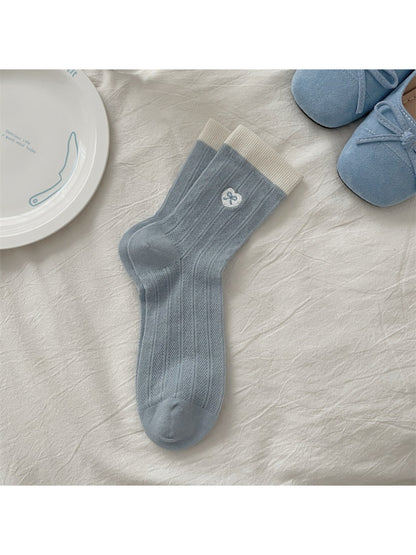 Rufia - Sweet Heart Patch Crew Socks