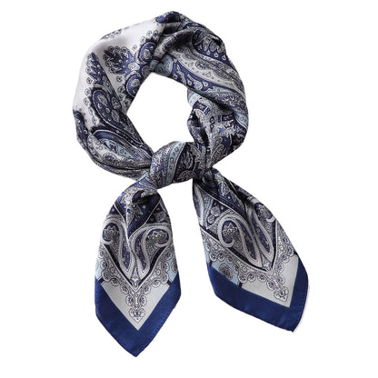 Scarvii - 27.5" Paisley Print Square Scarf - Classic& Elegant