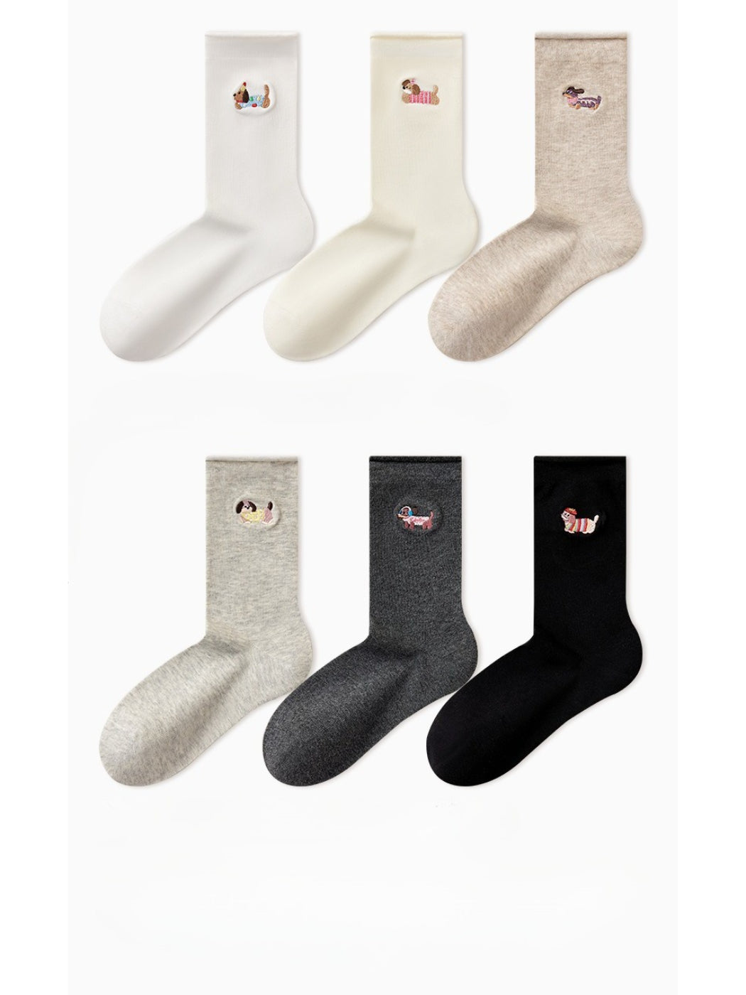 Rufia - Small Dog Motif Crew Socks