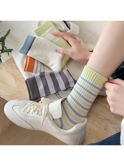 Rufia - Fresh Pastel Stripe Crew Socks