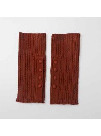 Cozyra - Button Split Rib Knit Leg Warmers