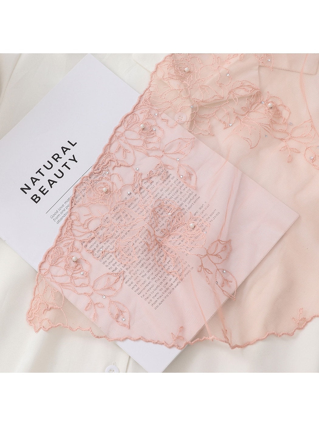 Scarvii - Elegant Lace Detail Long Scarf