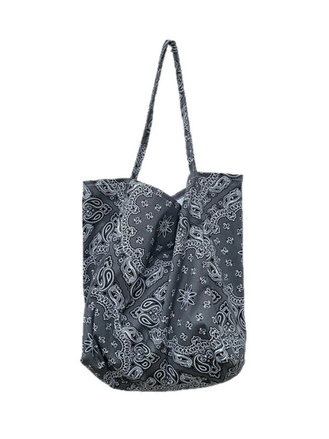 Cosbai - Vintage Canvas Shoulder Bag with Paisley Pattern