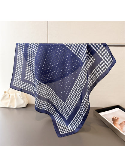 Scarvii - Houndstooth Print Square Scarf