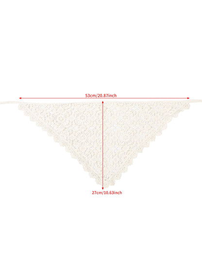 Scarvii Vintage Crochet Lace Triangle Scarf