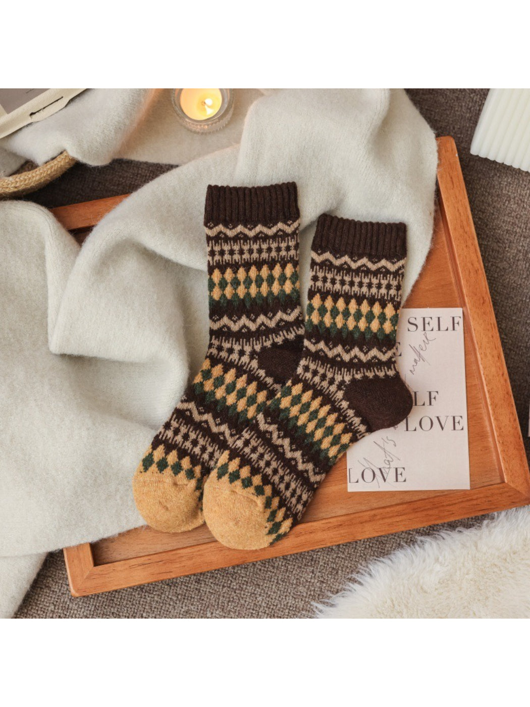 Rufia - Winter Heritage Knit Crew Socks