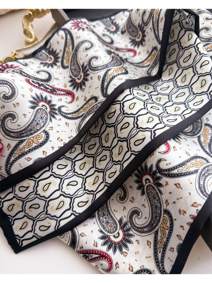 Scarvii - Paisley Border Skinny Scarf