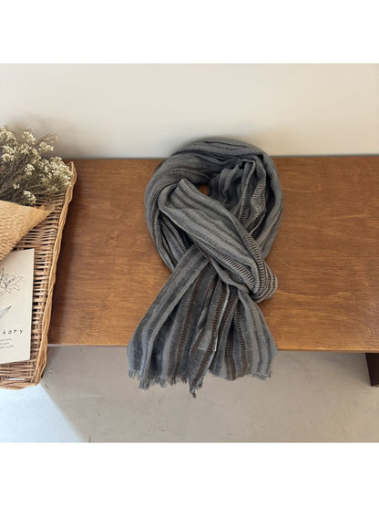 Scarvii textured stripe long scarf folded on a white background
