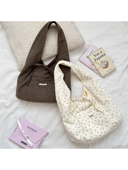 Cosbai – Reversible Corduroy & Canvas Shoulder Bag