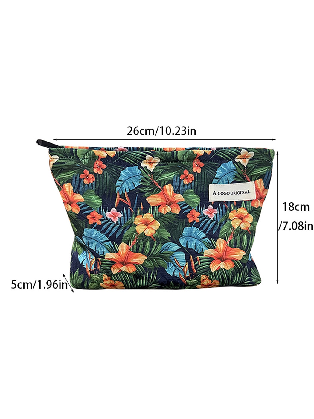 Cosbai - Tropical Plants Printed Cosmetic Organizer Bag
