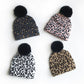 Haila - Leopard Knitted Beanie with Pompom