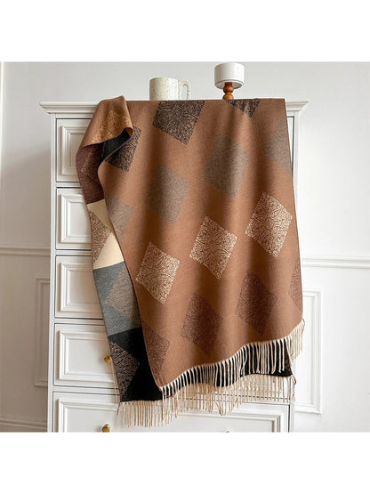 Scarvii - Diamond Paisley Twisted Fringe Scarf