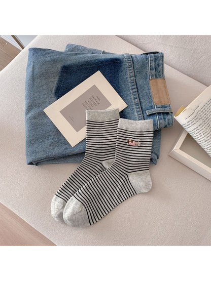 Rufia - Cute Dog Stripe Crew Socks product image 4