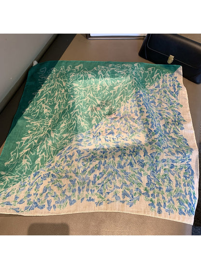 Scarvii - Fresh Print Tassel Design Square Scarf