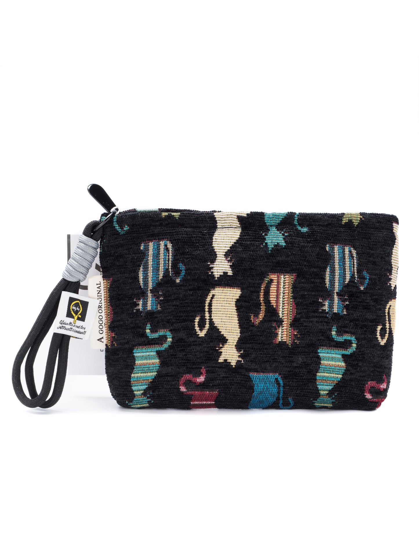 Cosbai - Cat Print Mini Canvas Makeup & Travel Bag