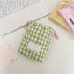 Cosbai - Gingham Padded Drawstring Pouch Bag