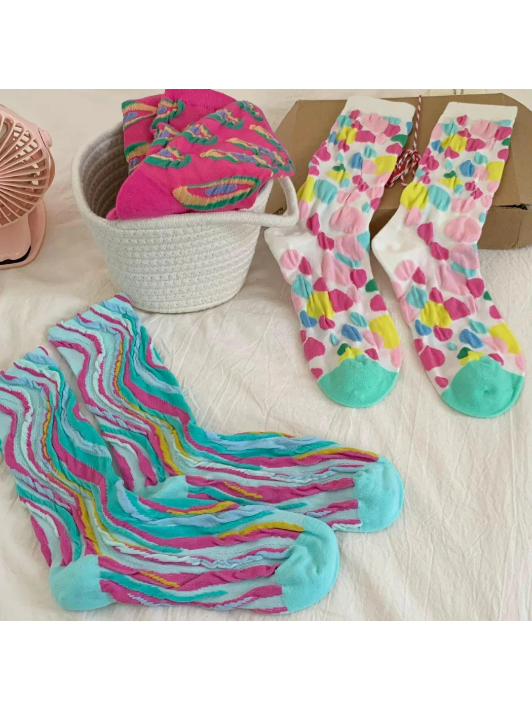 Rufia - Abstract Pattern Crew Socks