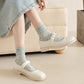 Rufia - Delicate Floral Mid-Calf Mesh Socks -Thin & Breathable