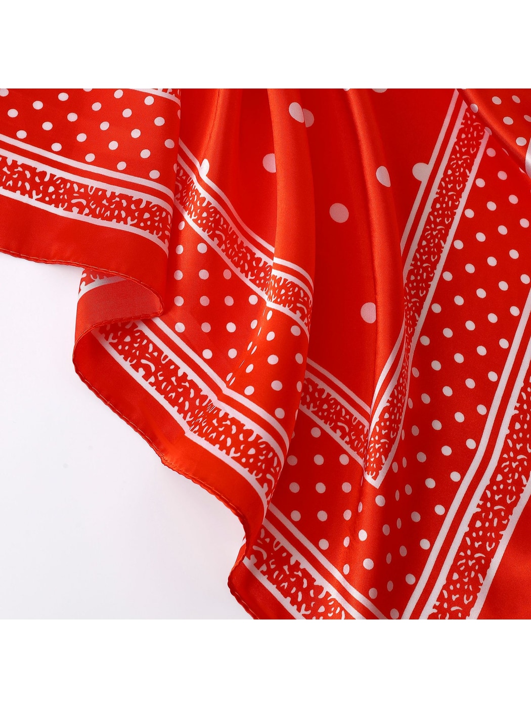 Scarvii - Warm Tones Polka Dot Printed Square Scarf