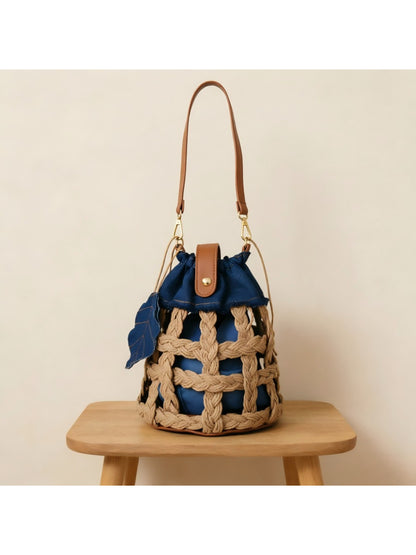Cosbai - Open Weave Summer Bucket Bag - image 2