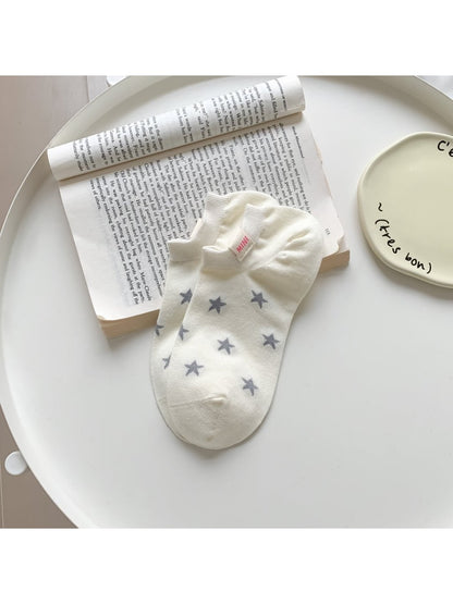 Rufia - Plain Star Pattern Low Ankle Socks