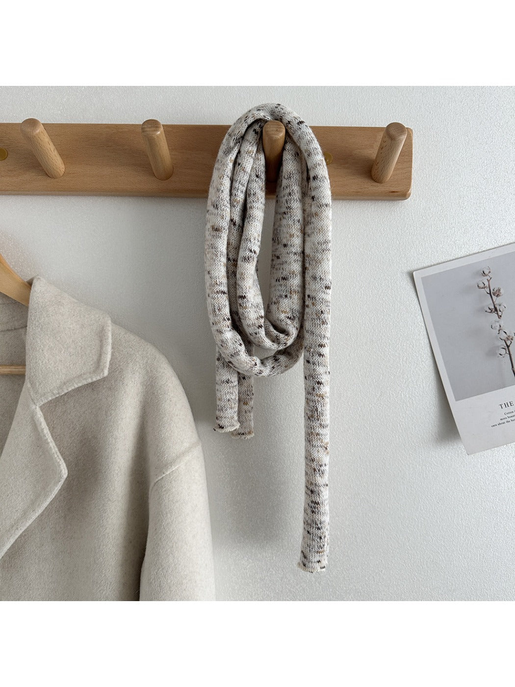 Scarvii - Winter Long Narrow Scarf with Starry Print