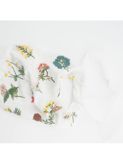 Scarvii - Wildflower Embroidery Triangle Tie Headscarf