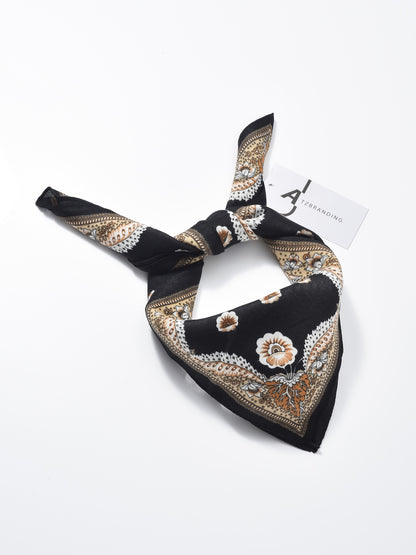 Scarvii - Retro Border Print Square Scarf
