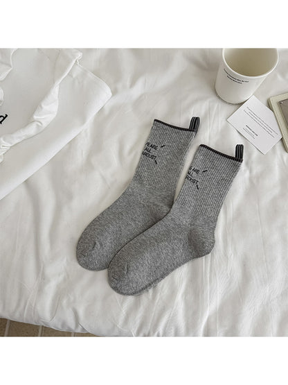 Rufia - Light Color Ribbed Crew Socks
