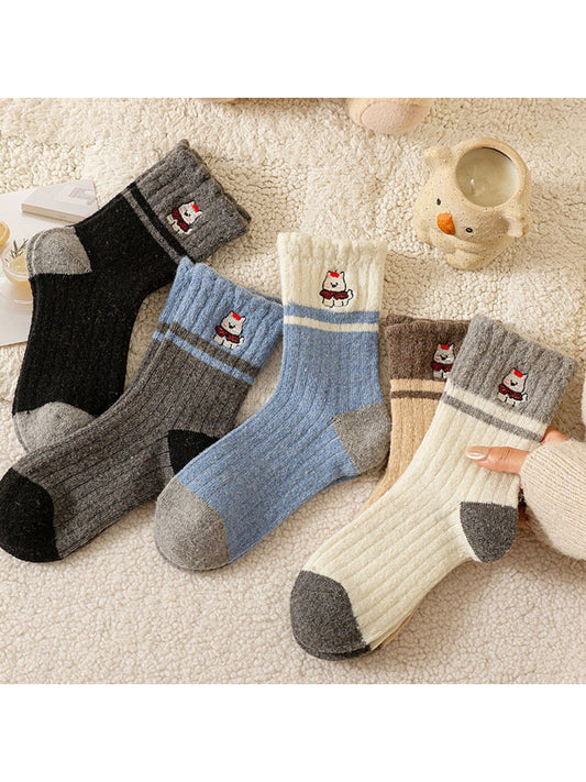 Rufia - Cozy Puppy Patch Winter Crew Socks