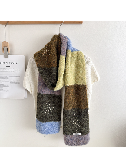 Scarvii - Starburst Color Block Knit Scarf