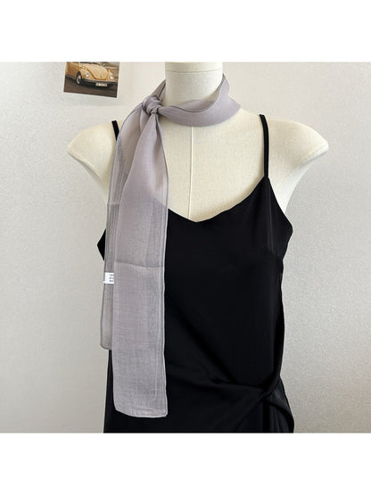 Scarvii - Retro Style Solid Narrow Scarf