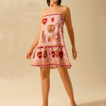 Troposa - Strappy Mini Pink Dress - Playful & Chic
