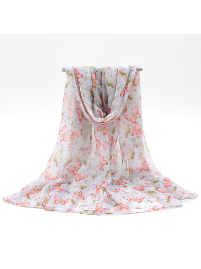 Scarvii - Pink Butterfly Print Scarf