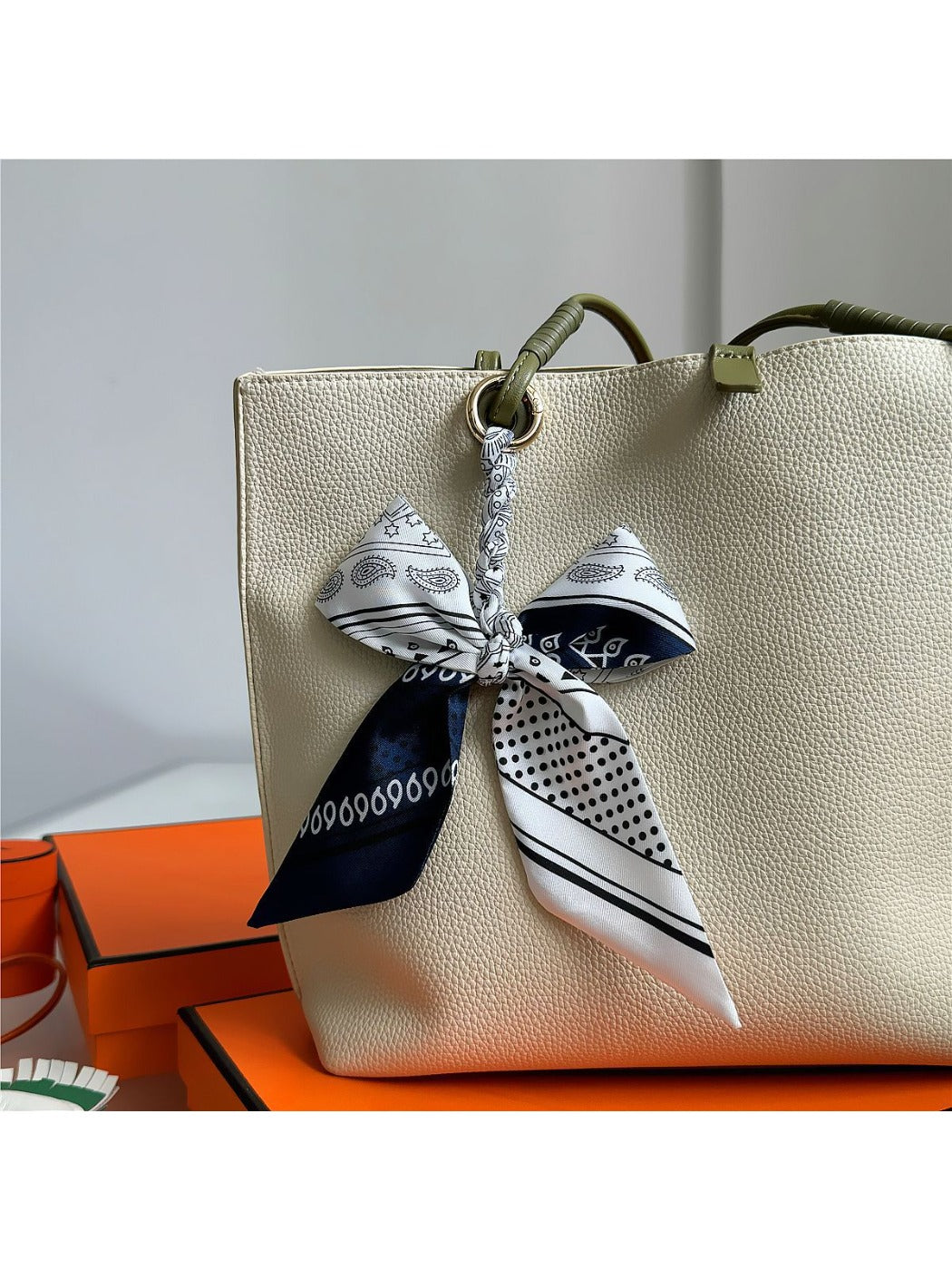 Koco Elegant Bow Bag Charm showing bow detail and ribbon detail