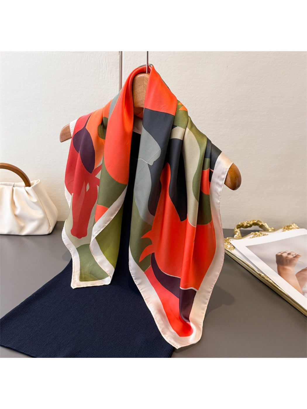 Scarvii - Modern Abstract Floral Square Scarf
