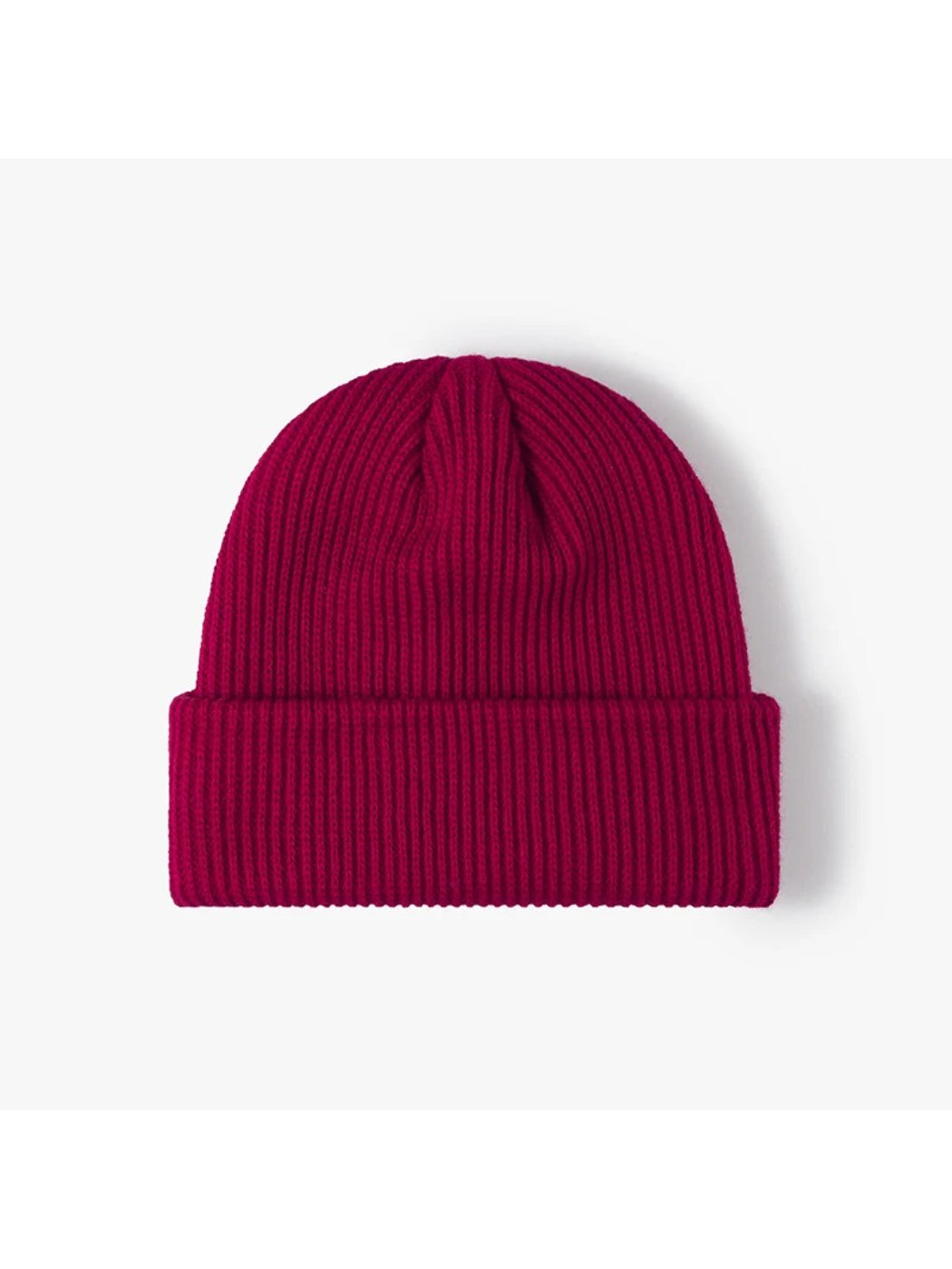 Haila - Solid Ribbed Cuffed Acrylic Knit Beanie