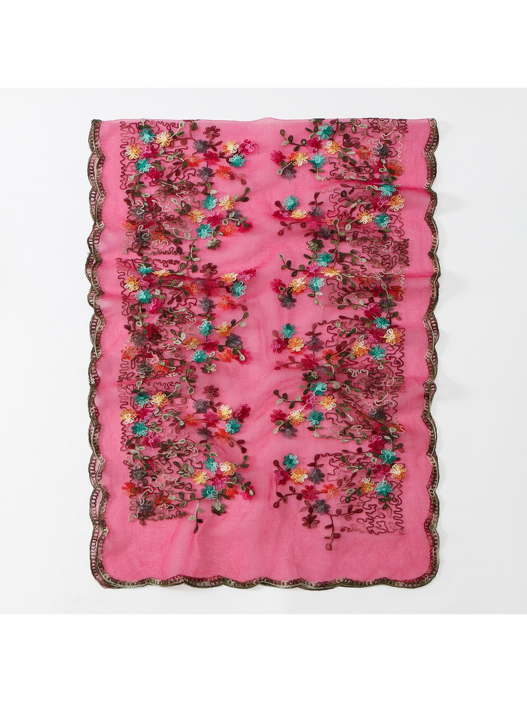Scarvii - Lace Embroidered Floral Scarf