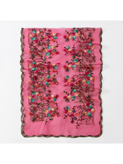Scarvii - Lace Embroidered Floral Scarf